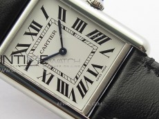 Tank Louis Ladies 25mm SS 8848F 1:1 Best Edition White Dial on Black Leather Strap Ronda Quartz