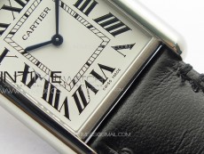 Tank Louis Ladies 25mm SS 8848F 1:1 Best Edition White Dial on Black Leather Strap Ronda Quartz