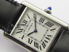 Tank Louis Ladies 25mm SS 8848F 1:1 Best Edition White Dial on Black Leather Strap Ronda Quartz