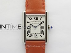 Tank Louis Ladies 25mm SS 8848F 1:1 Best Edition White Dial on Orange Leather Strap Ronda Quartz