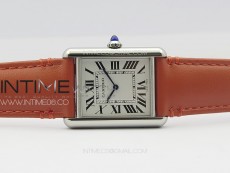 Tank Louis Ladies 25mm SS 8848F 1:1 Best Edition White Dial on Orange Leather Strap Ronda Quartz