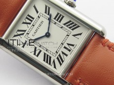 Tank Louis Ladies 25mm SS 8848F 1:1 Best Edition White Dial on Orange Leather Strap Ronda Quartz