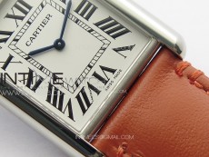 Tank Louis Ladies 25mm SS 8848F 1:1 Best Edition White Dial on Orange Leather Strap Ronda Quartz