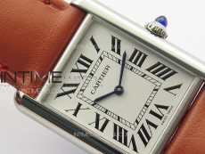 Tank Louis Ladies 25mm SS 8848F 1:1 Best Edition White Dial on Orange Leather Strap Ronda Quartz