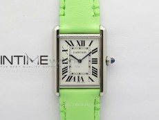 Tank Louis Ladies 25mm SS 8848F 1:1 Best Edition White Dial on Green Leather Strap Ronda Quartz
