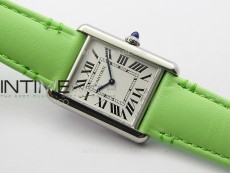 Tank Louis Ladies 25mm SS 8848F 1:1 Best Edition White Dial on Green Leather Strap Ronda Quartz
