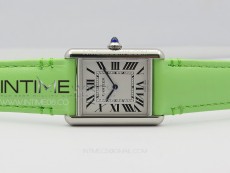Tank Louis Ladies 25mm SS 8848F 1:1 Best Edition White Dial on Green Leather Strap Ronda Quartz