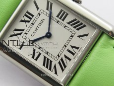 Tank Louis Ladies 25mm SS 8848F 1:1 Best Edition White Dial on Green Leather Strap Ronda Quartz