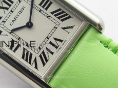 Tank Louis Ladies 25mm SS 8848F 1:1 Best Edition White Dial on Green Leather Strap Ronda Quartz
