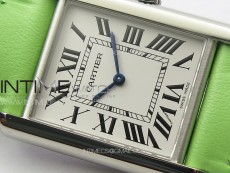 Tank Louis Ladies 25mm SS 8848F 1:1 Best Edition White Dial on Green Leather Strap Ronda Quartz