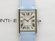 Tank Louis Ladies 25mm SS 8848F 1:1 Best Edition White Dial on Blue Leather Strap Ronda Quartz
