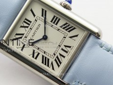 Tank Louis Ladies 25mm SS 8848F 1:1 Best Edition White Dial on Blue Leather Strap Ronda Quartz