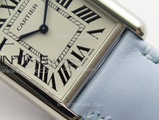 Tank Louis Ladies 25mm SS 8848F 1:1 Best Edition White Dial on Blue Leather Strap Ronda Quartz