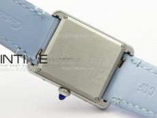 Tank Louis Ladies 25mm SS 8848F 1:1 Best Edition White Dial on Blue Leather Strap Ronda Quartz