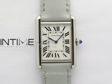 Tank Louis Ladies 25mm SS 8848F 1:1 Best Edition White Dial on GrayLeather Strap Ronda Quartz