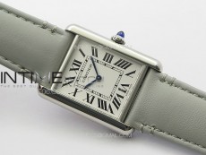 Tank Louis Ladies 25mm SS 8848F 1:1 Best Edition White Dial on GrayLeather Strap Ronda Quartz
