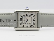 Tank Louis Ladies 25mm SS 8848F 1:1 Best Edition White Dial on GrayLeather Strap Ronda Quartz