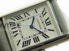 Tank Louis Ladies 25mm SS 8848F 1:1 Best Edition White Dial on GrayLeather Strap Ronda Quartz
