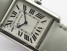 Tank Louis Ladies 25mm SS 8848F 1:1 Best Edition White Dial on GrayLeather Strap Ronda Quartz