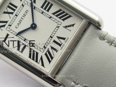Tank Louis Ladies 25mm SS 8848F 1:1 Best Edition White Dial on GrayLeather Strap Ronda Quartz
