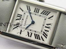 Tank Louis Ladies 25mm SS 8848F 1:1 Best Edition White Dial on GrayLeather Strap Ronda Quartz