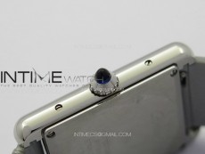Tank Louis Ladies 25mm SS 8848F 1:1 Best Edition White Dial on GrayLeather Strap Ronda Quartz