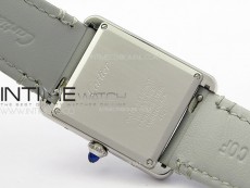 Tank Louis Ladies 25mm SS 8848F 1:1 Best Edition White Dial on GrayLeather Strap Ronda Quartz