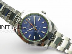 Milgauss 116400 GV Real Green Sapphire SS APSF 1:1 Best Edition Blue Dial on SS Bracelet A2824