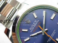 Milgauss 116400 GV Real Green Sapphire SS APSF 1:1 Best Edition Blue Dial on SS Bracelet A2824
