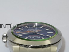 Milgauss 116400 GV Real Green Sapphire SS APSF 1:1 Best Edition Blue Dial on SS Bracelet A2824