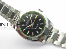 Milgauss 116400 GV Real Green Sapphire SS APSF 1:1 Best Edition Black Dial on SS Bracelet A2824