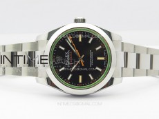 Milgauss 116400 GV Real Green Sapphire SS APSF 1:1 Best Edition Black Dial on SS Bracelet A2824