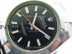 Milgauss 116400 GV Real Green Sapphire SS APSF 1:1 Best Edition Black Dial on SS Bracelet A2824