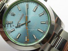 Milgauss 116400 GV Real Green Sapphire SS APSF 1:1 Best Edition Ice Blue Dial on SS Bracelet A2824