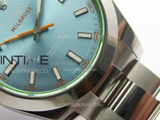 Milgauss 116400 GV Real Green Sapphire SS APSF 1:1 Best Edition Ice Blue Dial on SS Bracelet A2824