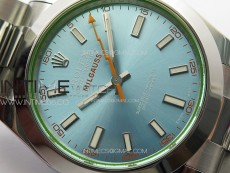 Milgauss 116400 GV Real Green Sapphire SS APSF 1:1 Best Edition Ice Blue Dial on SS Bracelet A2824