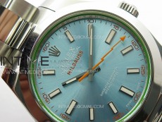 Milgauss 116400 GV Real Green Sapphire SS APSF 1:1 Best Edition Ice Blue Dial on SS Bracelet A2824