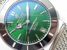 SuperOcean 42mm AB2010 SS B50 1:1 Best Edition Green Dial Black Ceramic Bezel on SS Bracelet A2824