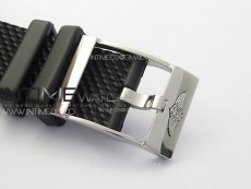 SuperOcean 42mm AB2010 SS B50 1:1 Best Edition Green Dial Black Ceramic Bezel on Black Rubber strap A2824