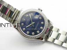 DateJust 31mm 178271 SS Crystal Bezel APSF Best Edition Blue Dial Crystal Markers on Oyster Bracelet A2824