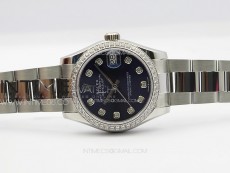 DateJust 31mm 178271 SS Crystal Bezel APSF Best Edition Blue Dial Crystal Markers on Oyster Bracelet A2824