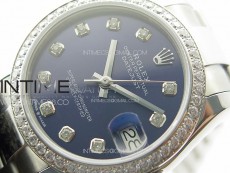 DateJust 31mm 178271 SS Crystal Bezel APSF Best Edition Blue Dial Crystal Markers on Oyster Bracelet A2824