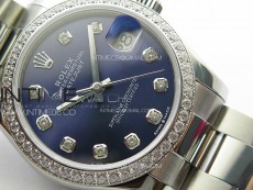 DateJust 31mm 178271 SS Crystal Bezel APSF Best Edition Blue Dial Crystal Markers on Oyster Bracelet A2824