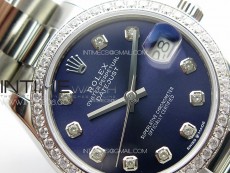 DateJust 31mm 178271 SS Crystal Bezel APSF Best Edition Blue Dial Crystal Markers on Oyster Bracelet A2824