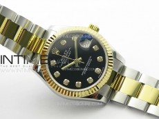 DateJust 31mm 178271 SS/YG APSF Best Edition Black Dial Crystal Markers on Oyster Bracelet A2824