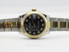 DateJust 31mm 178271 SS/YG APSF Best Edition Black Dial Crystal Markers on Oyster Bracelet A2824