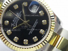 DateJust 31mm 178271 SS/YG APSF Best Edition Black Dial Crystal Markers on Oyster Bracelet A2824
