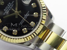 DateJust 31mm 178271 SS/YG APSF Best Edition Black Dial Crystal Markers on Oyster Bracelet A2824