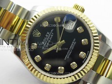 DateJust 31mm 178271 SS/YG APSF Best Edition Black Dial Crystal Markers on Oyster Bracelet A2824