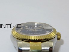 DateJust 31mm 178271 SS/YG APSF Best Edition Black Dial Crystal Markers on Oyster Bracelet A2824